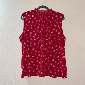 ELLE Hot Pink Flower 🌸 Sleeveless Top Size XL